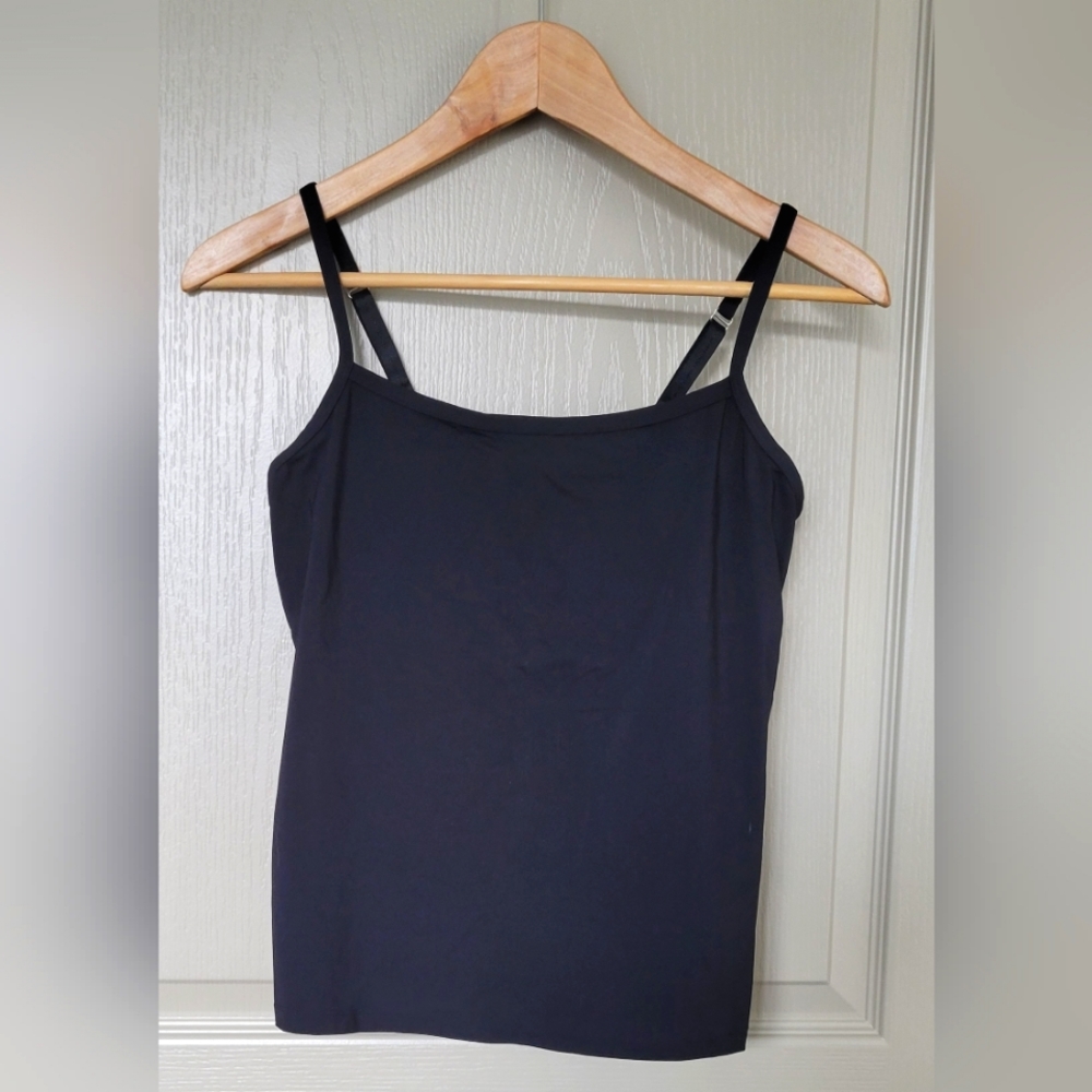 SOMA Black Cami with Built-In Bra Tank Top 34 B/C